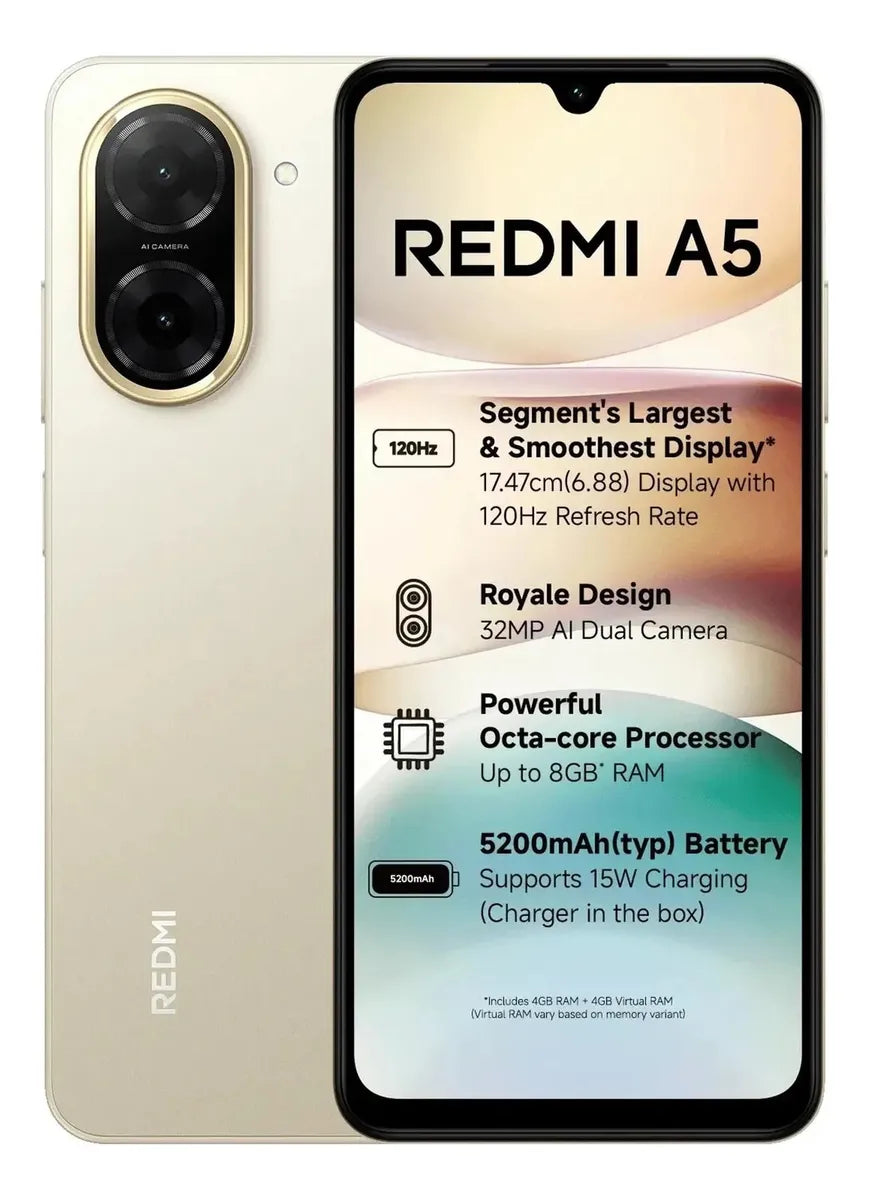 Xiaomi Redmi A5 Memória interna: 128 GB 4GB Ram